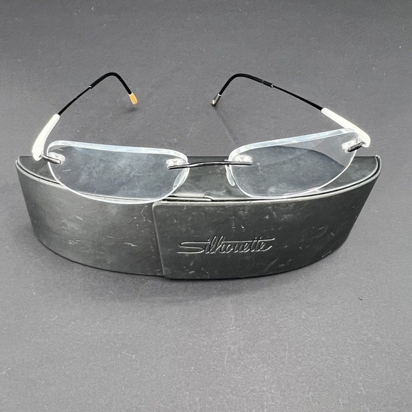 Silhouette Eyeglasses Rimless Frames Titanium White / Black - Picture 1 of 14